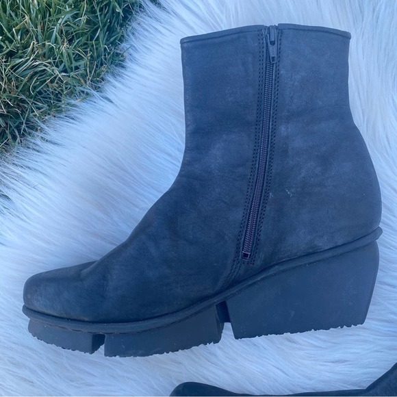 TRIPPEN Blaze Black Side-Zip Wedge Platform Leather Ankle Boots booties 40 EU - Picture 5 of 12
